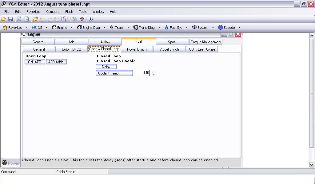 Setting Open Loop